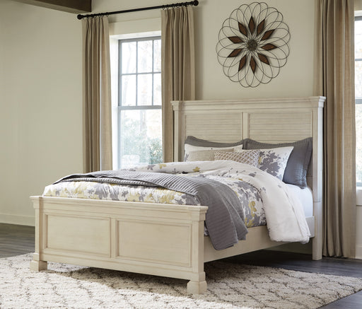 Bolanburg Antique White Queen Louvered Panel Bed - Lara Furniture