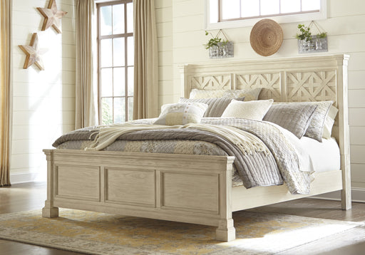 Bolanburg Antique White King Panel Bed - Lara Furniture