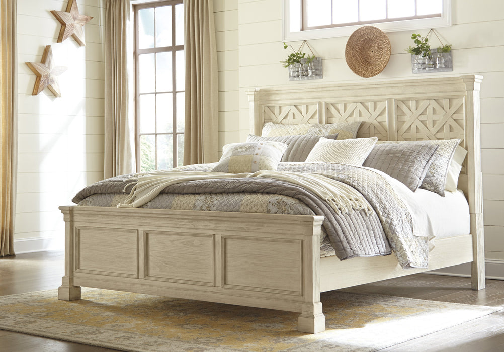 Bolanburg Antique White Queen Panel Bed - Lara Furniture