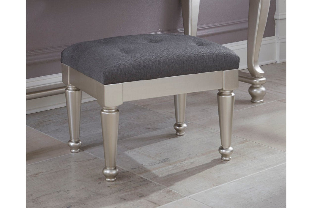 Coralayne Silver Stool - Lara Furniture