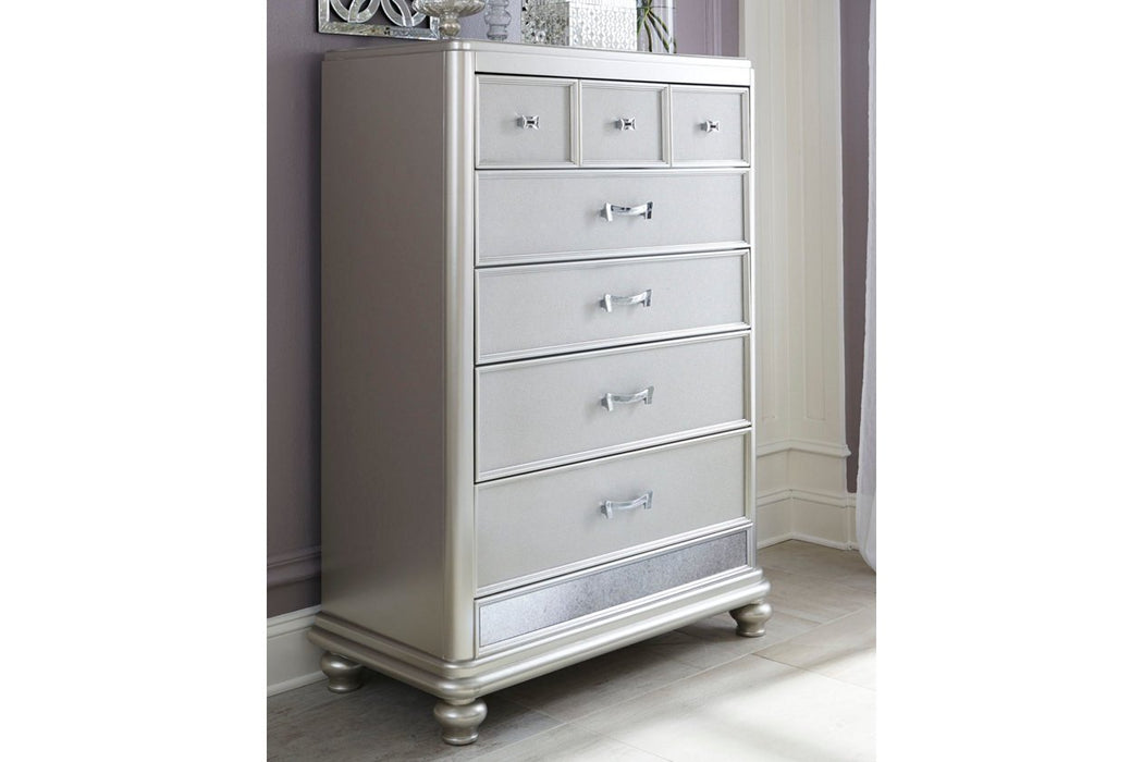 Coralayne Silver Chest of Drawers - Lara Furniture