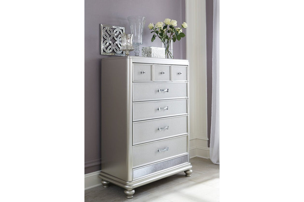 Coralayne Silver Chest of Drawers - Lara Furniture