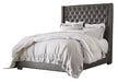 Coralayne Gray Upholstered King Panel Bed - Lara Furniture