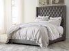 Coralayne Gray Upholstered King Panel Bed - Lara Furniture