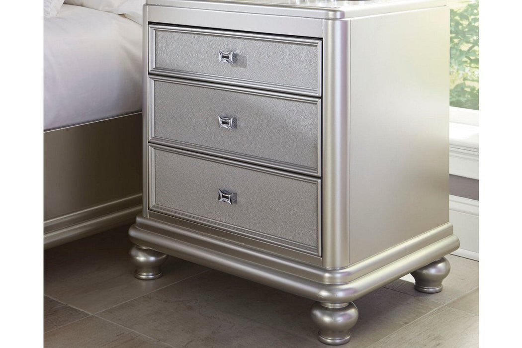 Coralayne Silver Nightstand - Lara Furniture