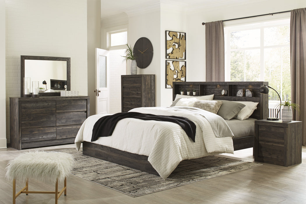 Vay Bay Charcoal Bookcase Bedroom Set - Lara Furniture