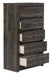 Vay Bay Charcoal Bookcase Bedroom Set - Lara Furniture