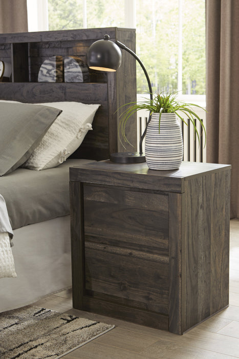 Vay Bay Charcoal Bookcase Bedroom Set - Lara Furniture