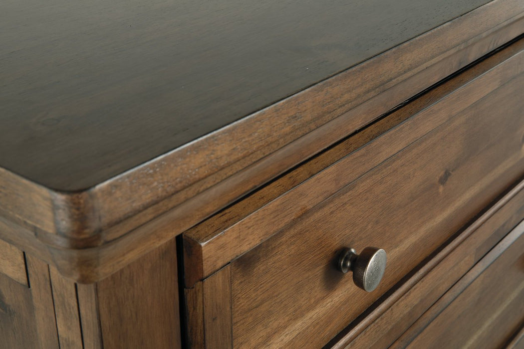 Flynnter Medium Brown Chest of Drawers - Lara Furniture