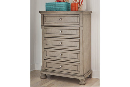 Lettner Light Gray Chest of Drawers - Lara Furniture