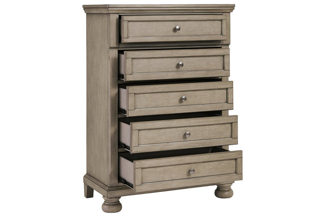 Lettner Light Gray Chest of Drawers - Lara Furniture