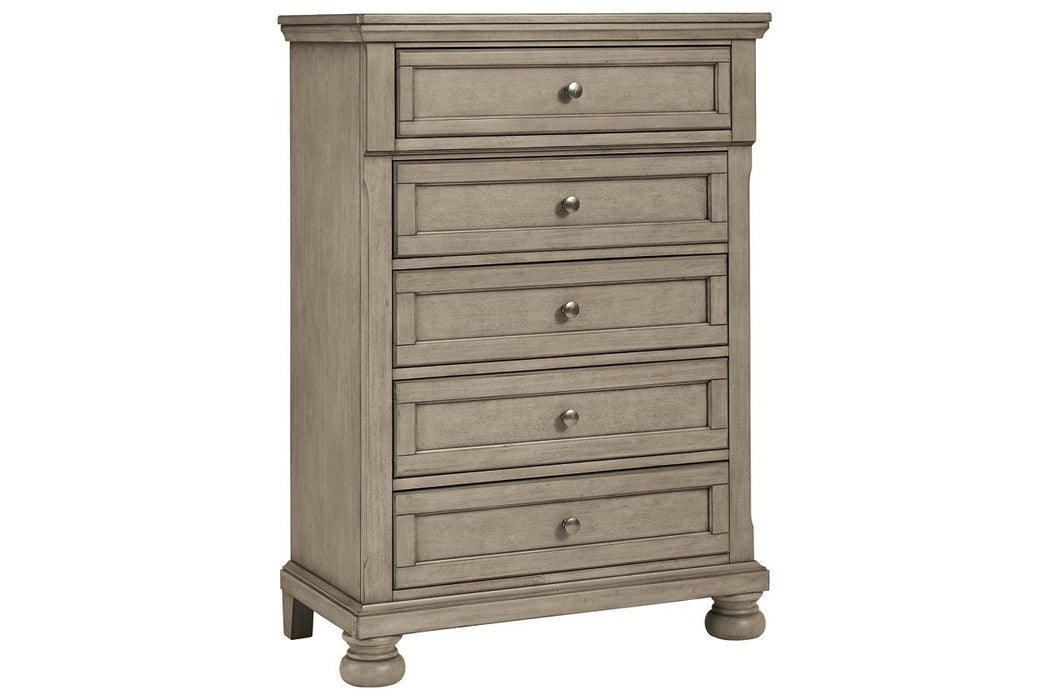 Lettner Light Gray Chest of Drawers - Lara Furniture