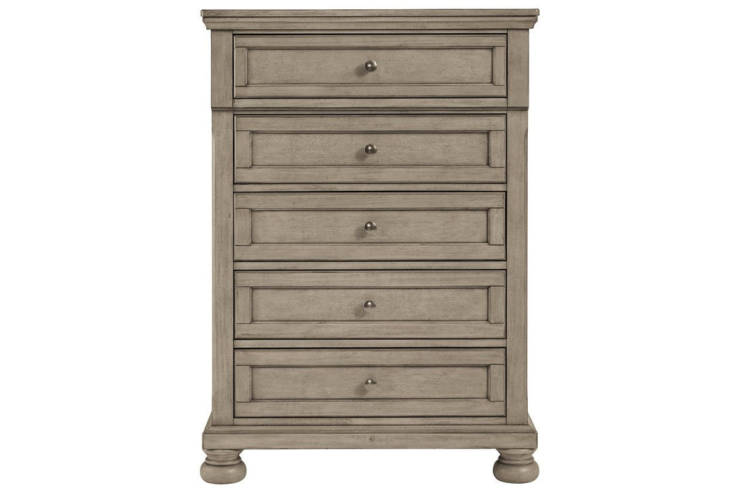 Lettner Light Gray Chest of Drawers - Lara Furniture