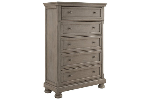 Lettner Light Gray Chest of Drawers - Lara Furniture