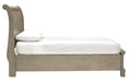 Lettner Light Gray Twin Storage Platform Sleigh Bed - Lara Furniture