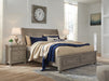 Lettner Light Gray Storage Platform Sleigh Bedroom Set - Lara Furniture