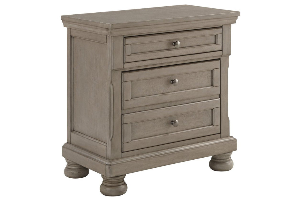 Lettner Light Gray Nightstand - Lara Furniture