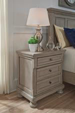 Lettner Light Gray Nightstand - Lara Furniture