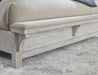 Brashland White King Bench Panel Bed - Lara Furniture