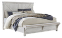 Brashland White Queen Bench Panel Bed - Lara Furniture