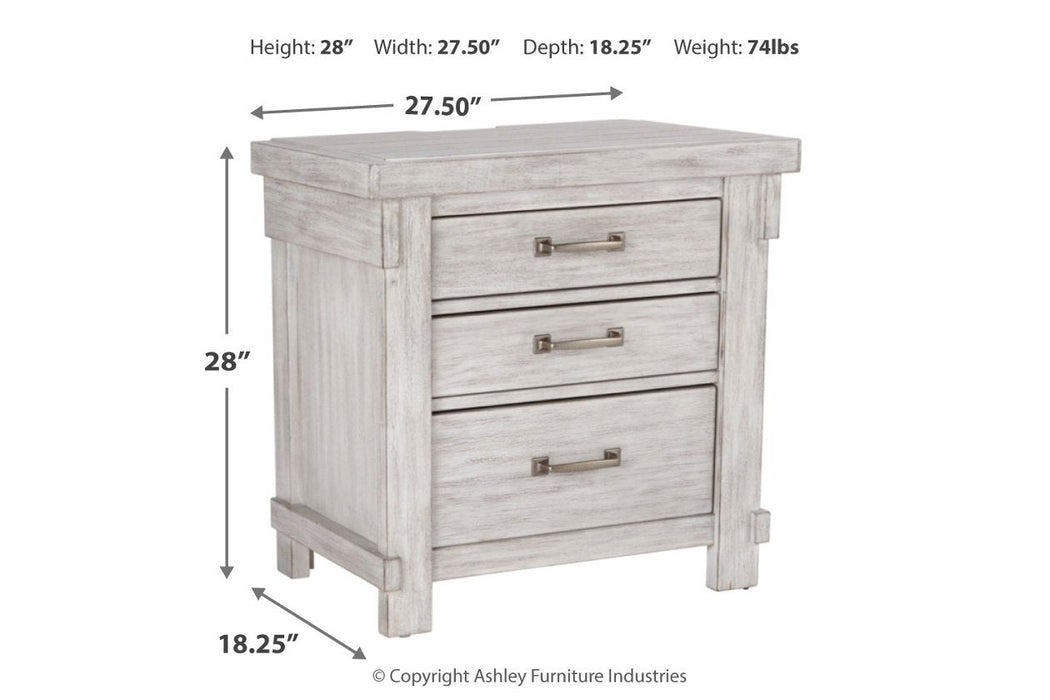 Brashland White Nightstand - Lara Furniture