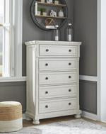 Robbinsdale Antique White Chest of Drawers - Lara Furniture