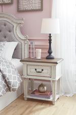 Realyn Chipped White Nightstand - Lara Furniture