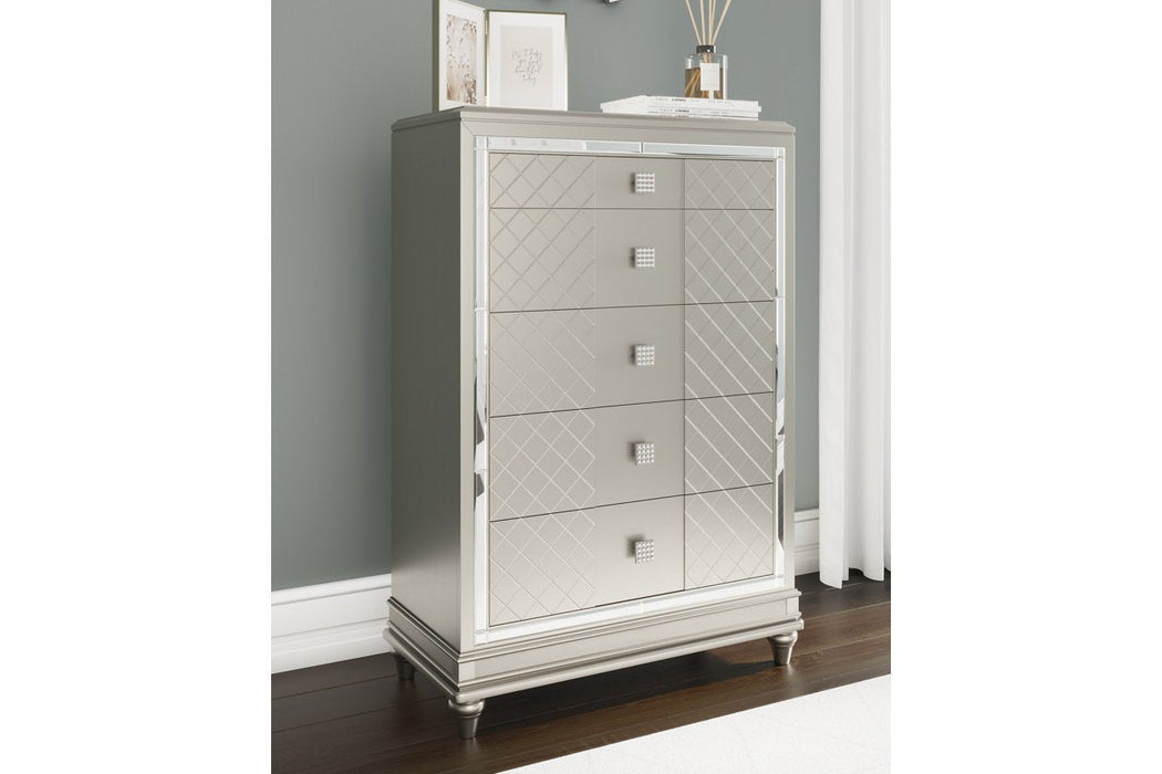 Chevanna Platinum Chest of Drawers - Lara Furniture