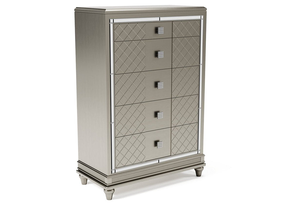 Chevanna Platinum Chest of Drawers - Lara Furniture