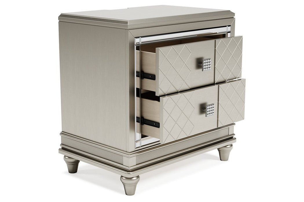 Chevanna Platinum Nightstand - Lara Furniture