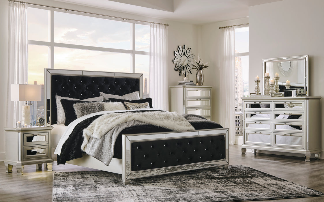 Lindenfield Black Velvet Upholstered Bedroom Set