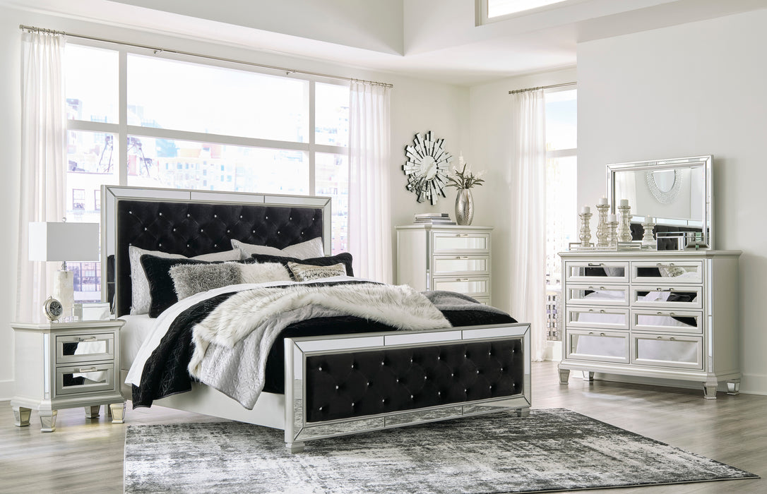 Lindenfield Black Velvet Upholstered Bedroom Set