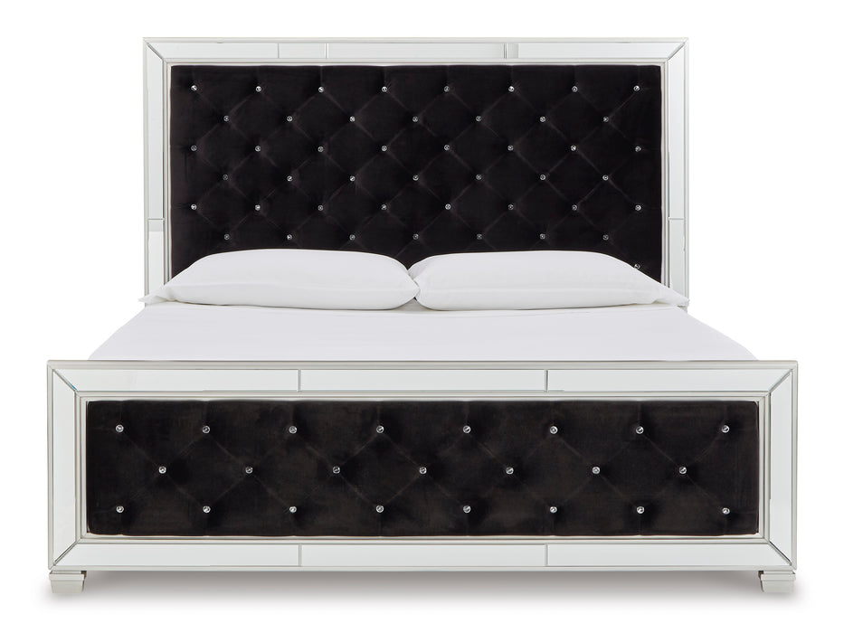 Lindenfield Black Velvet Upholstered Bedroom Set