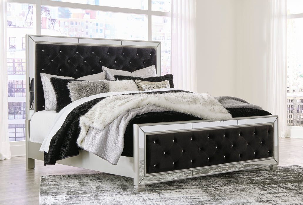 Lindenfield Black Velvet Upholstered Bedroom Set