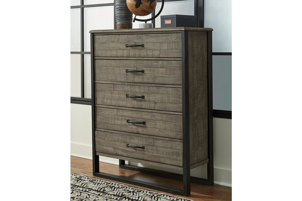 Brennagan Gray Chest of Drawers - Lara Furniture