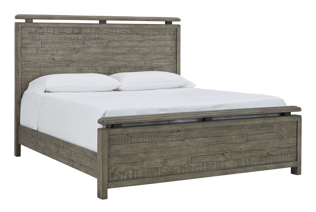 Brennagan Gray King Panel Bed