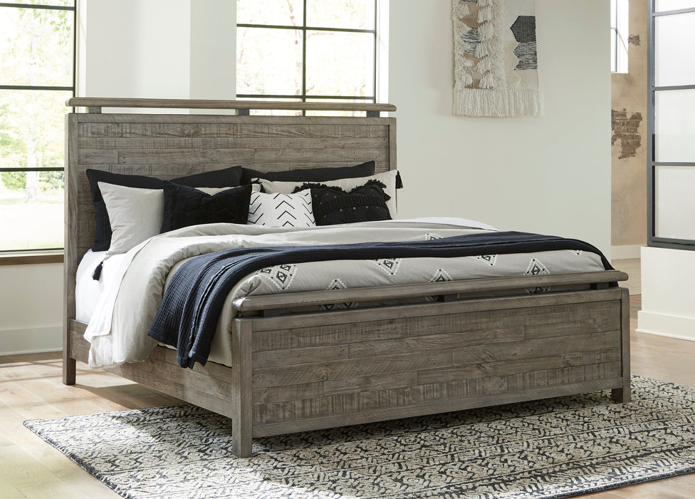 Brennagan Gray King Panel Bed