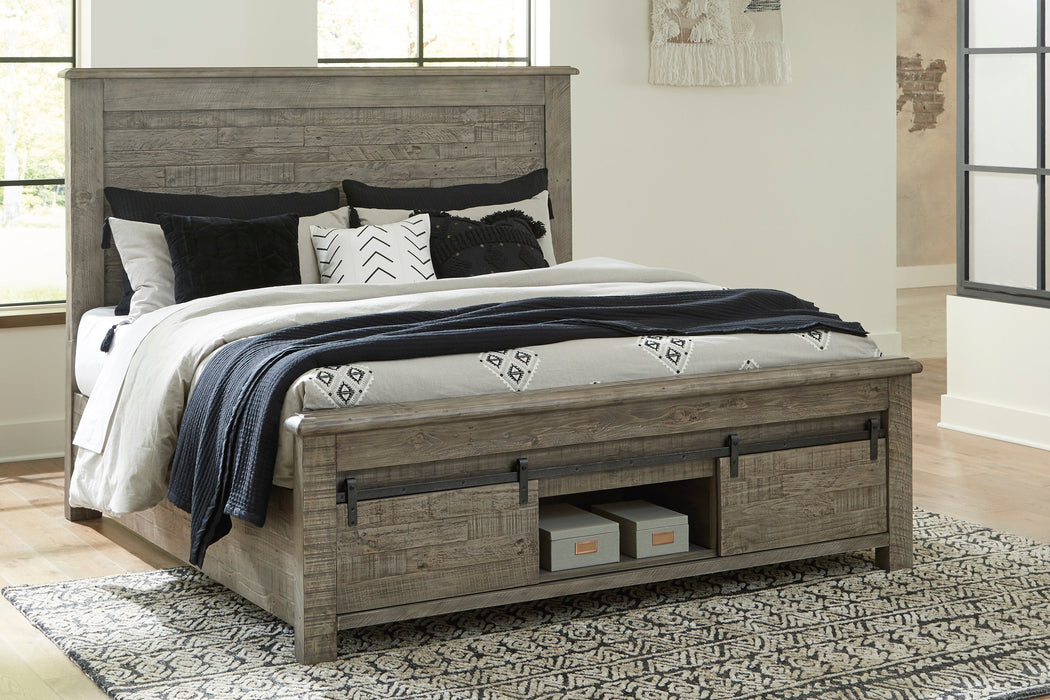 Brennagan Gray Queen Footboard Storage Bed