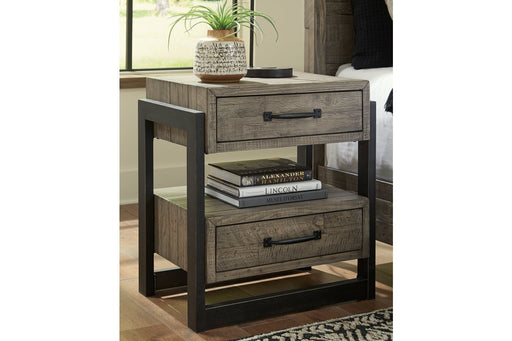 Brennagan Gray Nightstand - Lara Furniture