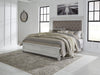 Kanwyn Whitewash Queen Upholstered Panel Bed - Lara Furniture