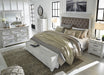 Kanwyn Whitewash Queen Upholstered Storage Bed - Lara Furniture