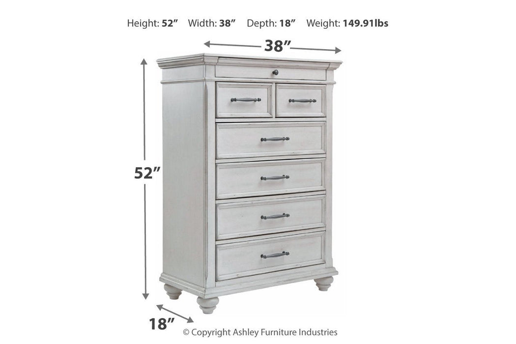 Kanwyn Whitewash Chest of Drawers - Lara Furniture