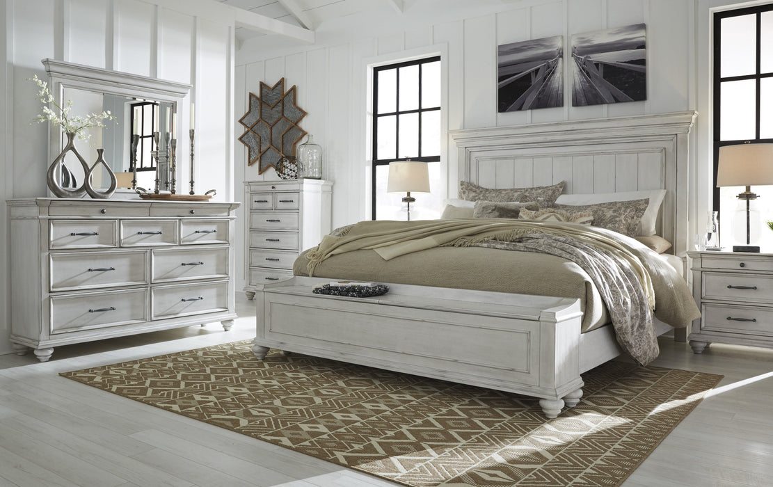 Kanwyn Whitewash Queen Panel Storage Bed - Lara Furniture