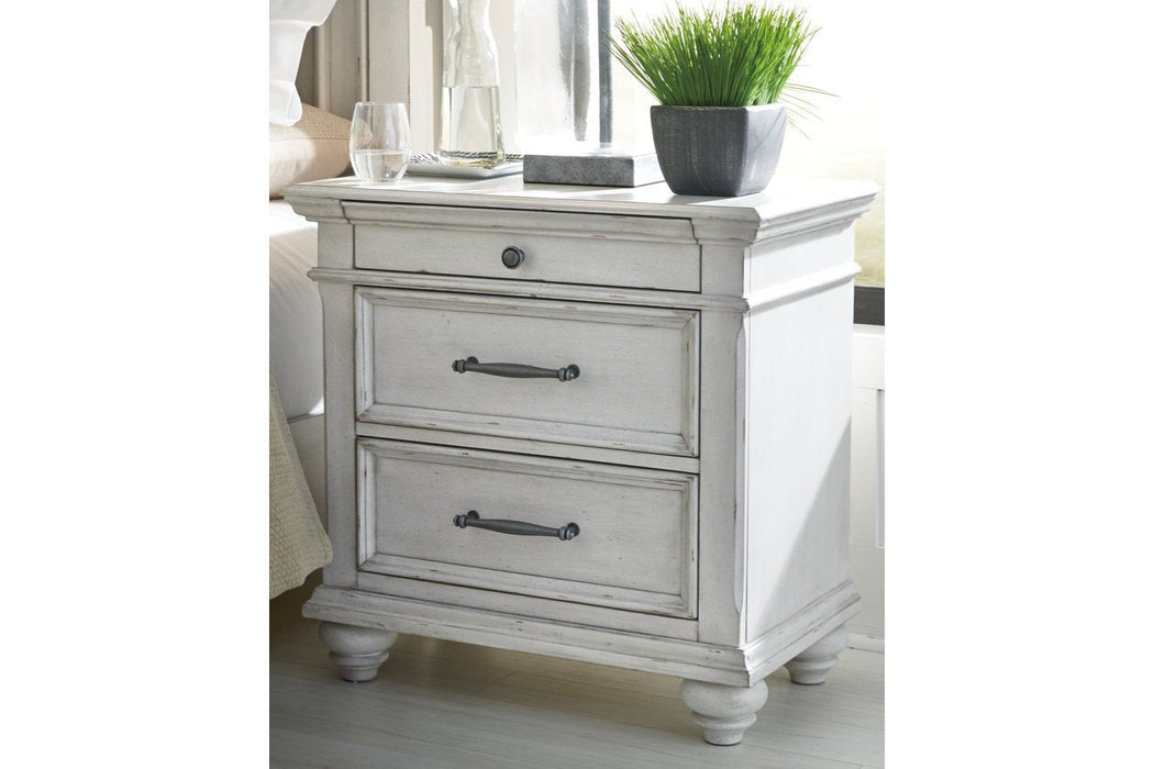 Kanwyn Whitewash Nightstand - Lara Furniture