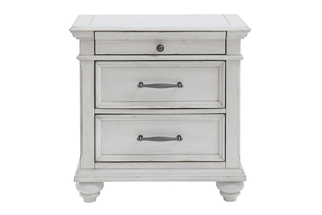 Kanwyn Whitewash Nightstand - Lara Furniture