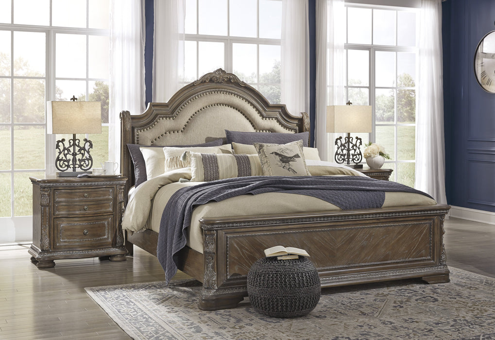 Charmond Brown Sleigh Bedroom Set - Lara Furniture