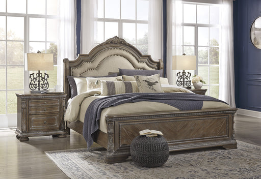 Charmond Brown Queen Sleigh Bed - Lara Furniture