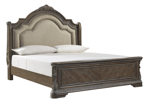 Charmond Brown King Sleigh Bed - Lara Furniture