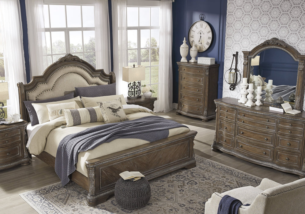 Charmond Brown Sleigh Bedroom Set - Lara Furniture