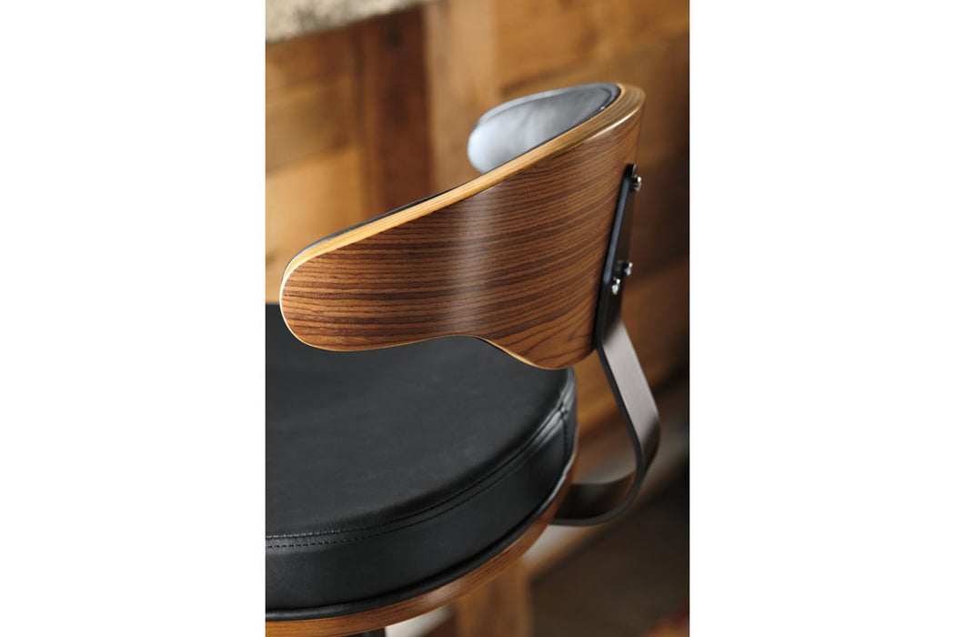 Bellatier Brown/Black Adjustable Height Bar Stool - Lara Furniture